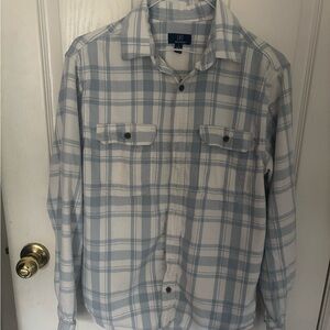 Men’s Baby Blue & White Flannel